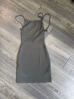 Dion Lee Olive Green Minimalist Slip Dress